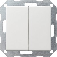 Выключатель кнопочный без рамки Gira System55 2-кл. белый матовый